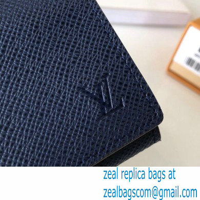 Louis Vuitton Enveloppe Carte de visite Card Holder Taiga Leather Ocean Blue