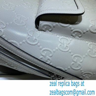 Gucci GG Embossed Backpack Bag 658579 White 2021