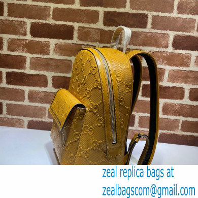 Gucci GG Embossed Backpack Bag 658579 Yellow 2021