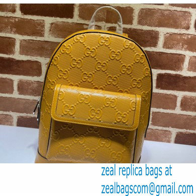 Gucci GG Embossed Backpack Bag 658579 Yellow 2021