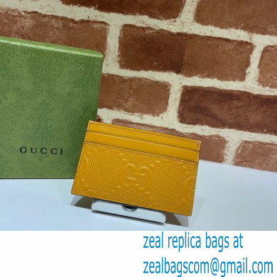 Gucci GG Embossed Card Case 625564 Yellow 2021