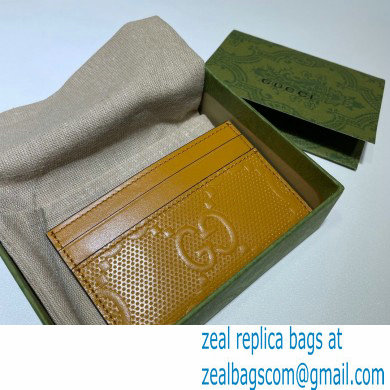 Gucci GG Embossed Card Case 625564 Yellow 2021