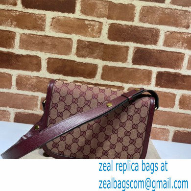 Gucci Horsebit 1955 Small Shoulder Bag 602204 GG Supreme Canvas Burgundy 2021