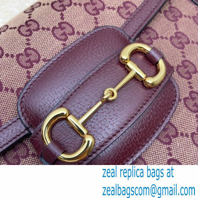 Gucci Horsebit 1955 Small Shoulder Bag 602204 GG Supreme Canvas Burgundy 2021