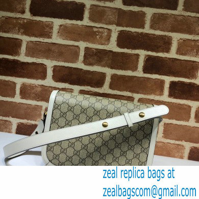 Gucci Horsebit 1955 Small Shoulder Bag 602204 GG Supreme Canvas White 2021