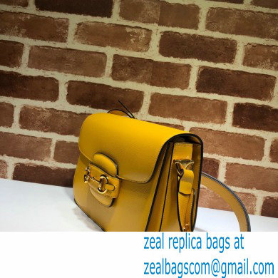 Gucci Horsebit 1955 Small Shoulder Bag 602204 Leather Yellow 2021