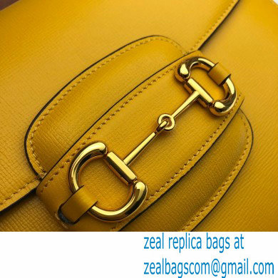 Gucci Horsebit 1955 Small Shoulder Bag 602204 Leather Yellow 2021