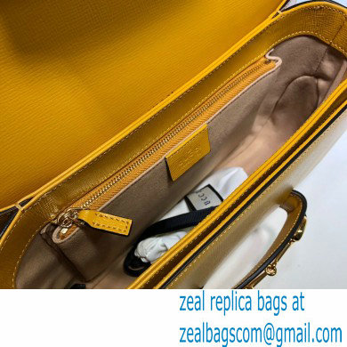 Gucci Horsebit 1955 Small Shoulder Bag 602204 Leather Yellow 2021