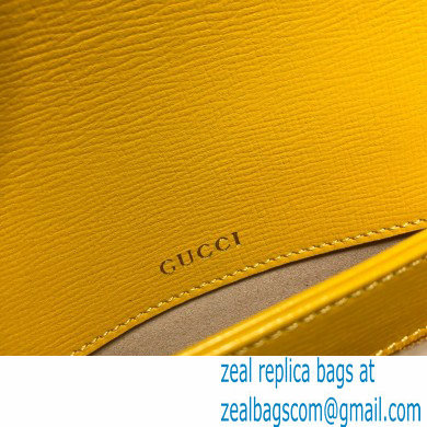 Gucci Horsebit 1955 Small Shoulder Bag 602204 Leather Yellow 2021