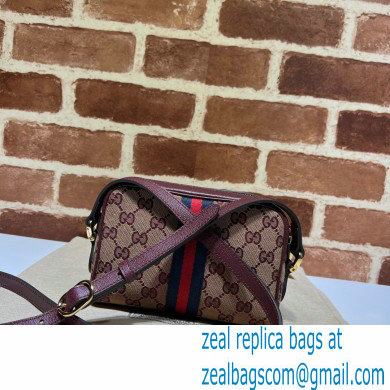 Gucci Ophidia GG Mini Bag with Web 517350 GG Canvas Burgundy 2021