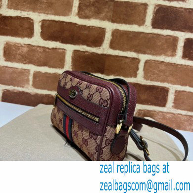 Gucci Ophidia GG Mini Bag with Web 517350 GG Canvas Burgundy 2021