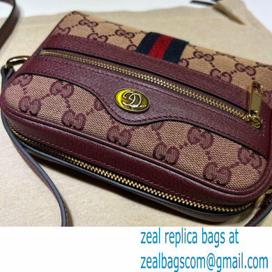 Gucci Ophidia GG Mini Bag with Web 517350 GG Canvas Burgundy 2021