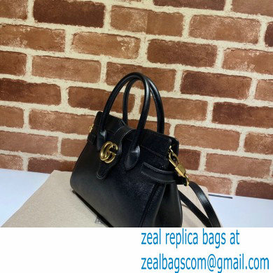 Gucci Small Top Handle Bag with Double G 658450 Black 2021