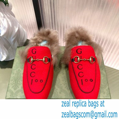 Gucci Women's 100 Princetown slipper 678192 red 2021