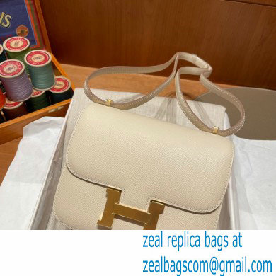 Hermes Constance 18 in original Epsom Leather craie with gold Hardware