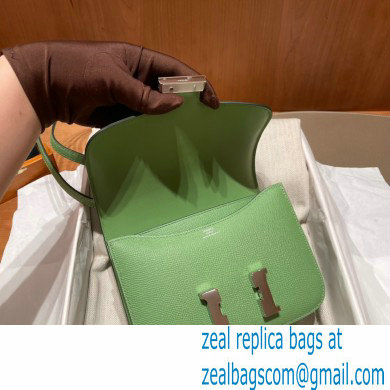 Hermes Constance 18 in original Epsom Leather vert criquet with silver Hardware