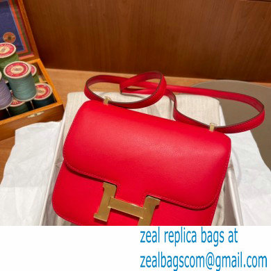 Hermes Constance 18 in original swift Leather rouge de coeur with gold Hardware handmade