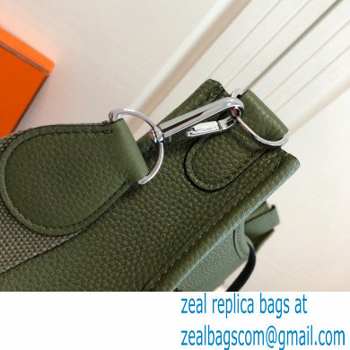 Hermes Evelyne III PM Bag Army Green with Silver Hardware