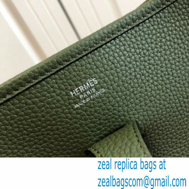 Hermes Evelyne III PM Bag Army Green with Silver Hardware