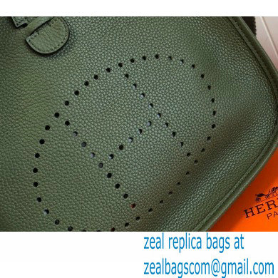 Hermes Evelyne III PM Bag Army Green with Silver Hardware