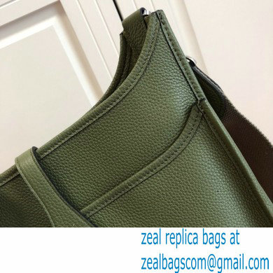 Hermes Evelyne III PM Bag Army Green with Silver Hardware