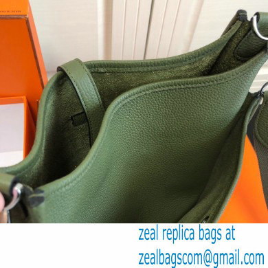 Hermes Evelyne III PM Bag Army Green with Silver Hardware