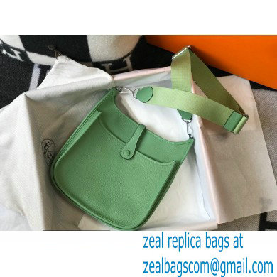 Hermes Evelyne III PM Bag Avocado Green with Silver Hardware