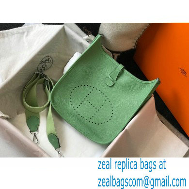 Hermes Evelyne III PM Bag Avocado Green with Silver Hardware