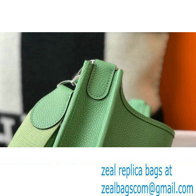 Hermes Evelyne III PM Bag Avocado Green with Silver Hardware