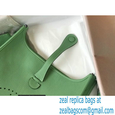 Hermes Evelyne III PM Bag Avocado Green with Silver Hardware