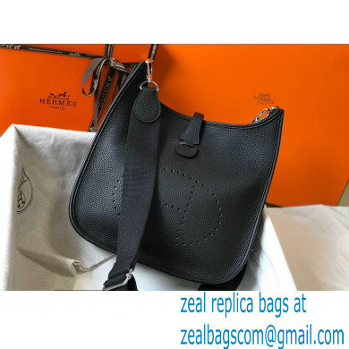 Hermes Evelyne III PM Bag Black with Silver Hardware