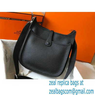 Hermes Evelyne III PM Bag Black with Silver Hardware