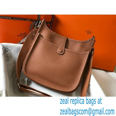 Hermes Evelyne III PM Bag Brown with Silver Hardware