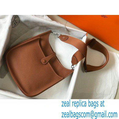 Hermes Evelyne III PM Bag Brown with Silver Hardware