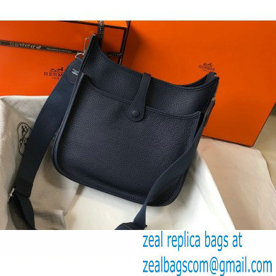 Hermes Evelyne III PM Bag Deep Blue with Silver Hardware