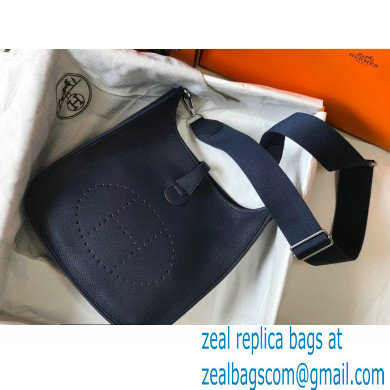 Hermes Evelyne III PM Bag Deep Blue with Silver Hardware