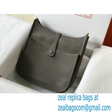 Hermes Evelyne III PM Bag Etain Grey with Gold Hardware Half Handmade