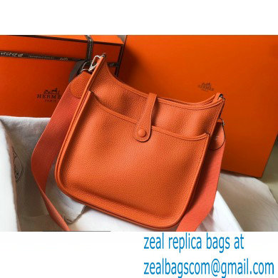 Hermes Evelyne III PM Bag Orange with Silver Hardware