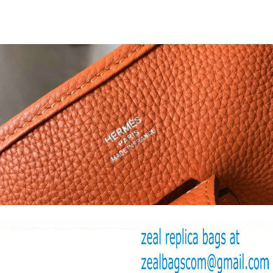 Hermes Evelyne III PM Bag Orange with Silver Hardware