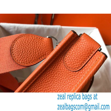 Hermes Evelyne III PM Bag Orange with Silver Hardware