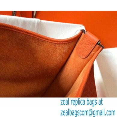 Hermes Evelyne III PM Bag Orange with Silver Hardware