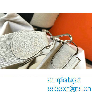 Hermes Evelyne III PM Bag Pearl Grey with Silver Hardware