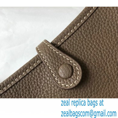 Hermes Mini Evelyne Bag Etoupe with Gold Hardware Half Handmade