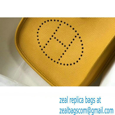 Hermes Mini Evelyne Bag Yellow with Gold Hardware Half Handmade