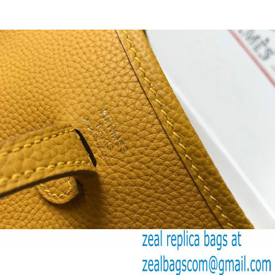 Hermes Mini Evelyne Bag Yellow with Gold Hardware Half Handmade