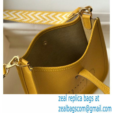 Hermes Mini Evelyne Bag Yellow with Gold Hardware Half Handmade