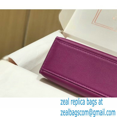 Hermes Mini Kelly 22 Pochette Bag Anemone Purple in Swift Leather with Silver Hardware