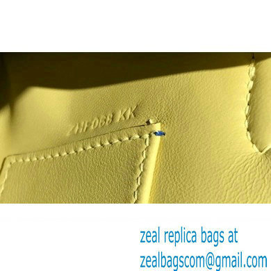 Hermes Mini Kelly 22 Pochette Bag Light Yellow in Swift Leather with Silver Hardware