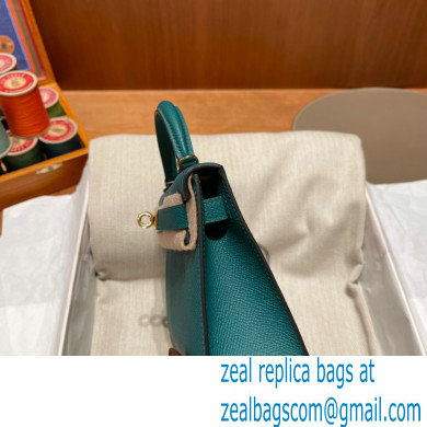 Hermes Mini Kelly II Handbag malachite original epsom leather