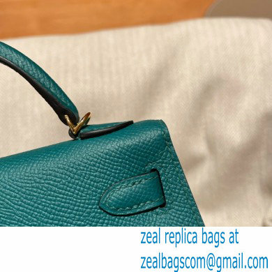 Hermes Mini Kelly II Handbag malachite original epsom leather